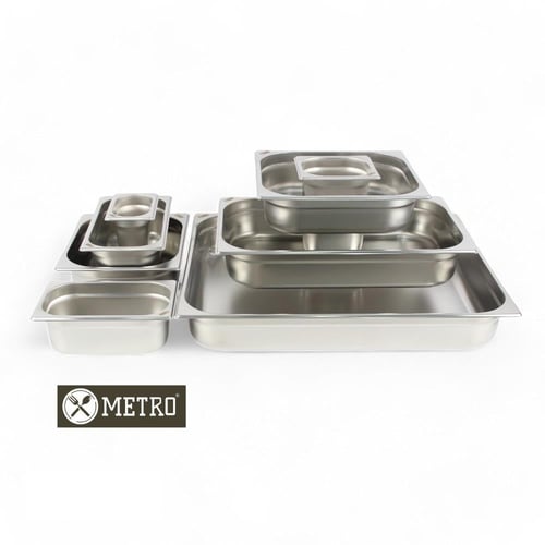 GN Pan Steel 2/1 حوض استيل 2/1 عمق 6.5 سم