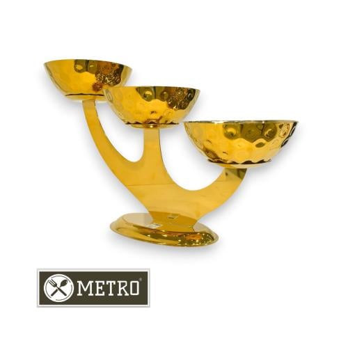 3-Pole Gold Steel Buffet Stand