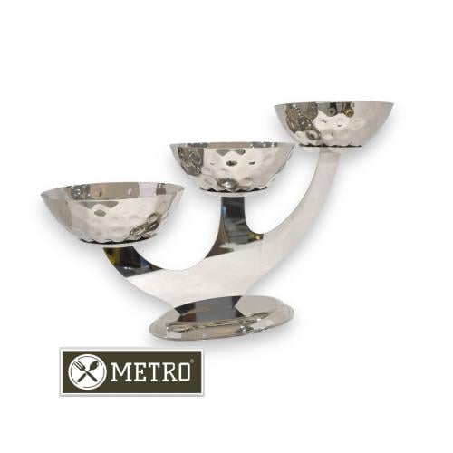 3-Pole Silver Steel Buffet Stand