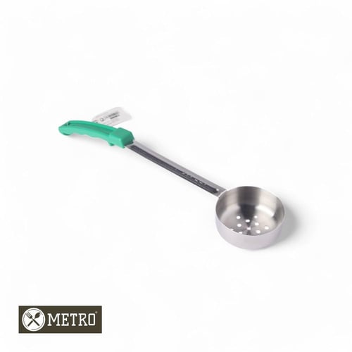 مغرفة استيل مخرم يد ملون 4 اونص