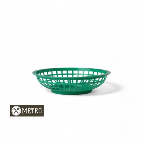 سلة بلاستك مدور اخضر