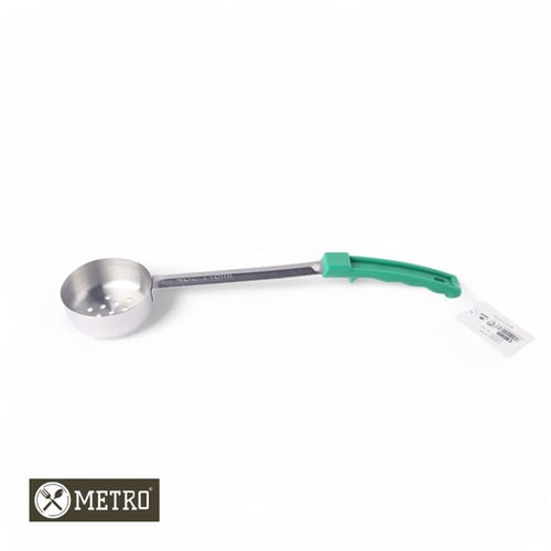 مغرفة استيل مخرم يد ملون 4 اونص