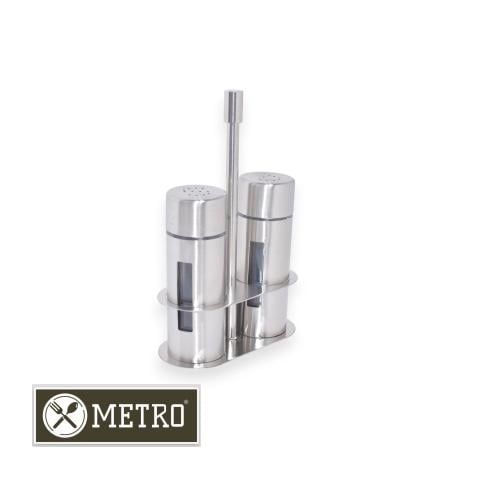 Stainless steel salt shaker set