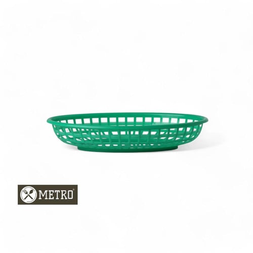 سلة بلاستك بيضاوى اخضر