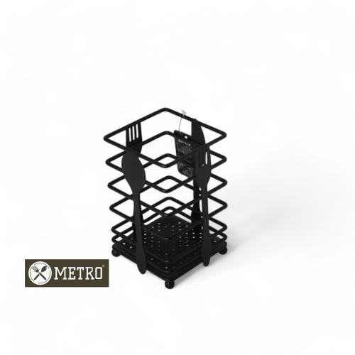 حامل ملعقة اسود مربع