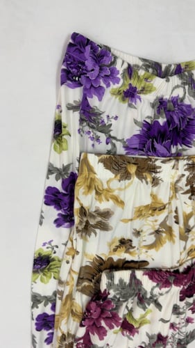 بنطلون نسائي فسكوز مشجر موديل209 رجل واسع