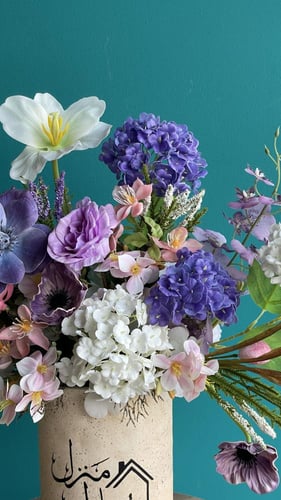 فازة رخام بعبارة منزل مبارك