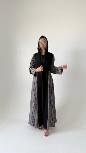 عباية لينن مع كريب بقصه رسميه