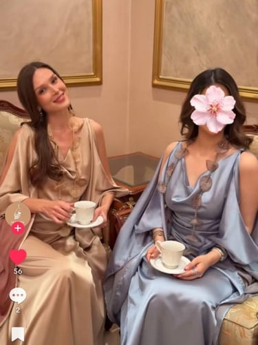 فستان ماكسي كريب حرير طويل