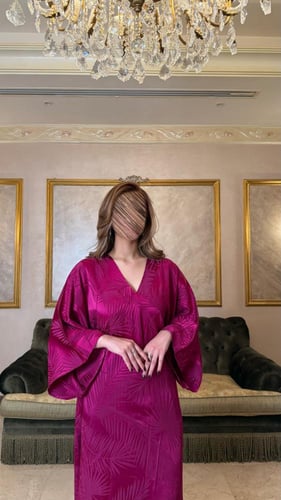 فستان كريب حرير جاكار ماركة ايطالية فاخره