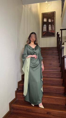 فستان ماكسي كريب حرير طويل