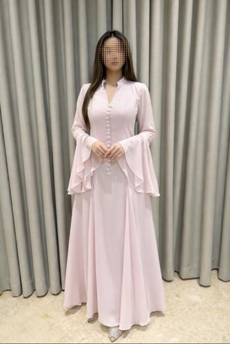 فستان شيفون مبطن بقصة انثويه