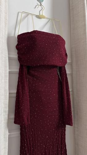 فستان اوف شولدر وفصوص