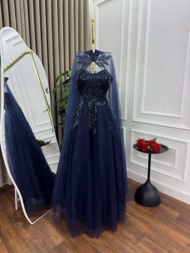 فستان كحلي قطعتين