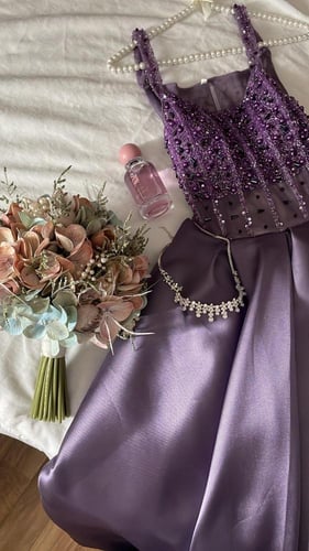 فستان لارن مع اكمام منفصلة