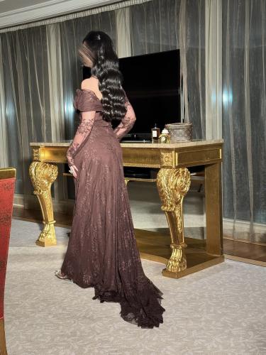 فستان دانتيل براون