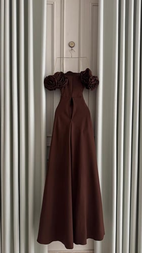 فستان نينا بني بذيل