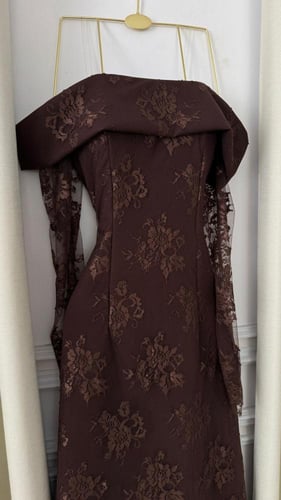 فستان دانتيل براون