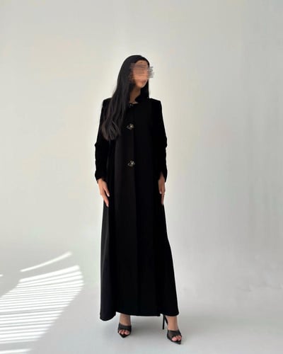 الدجى | بقماش المخمل الأسود مع تدخيلة كريب اندونيس...