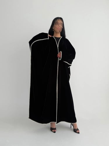 المزن | بقماش الكريب الاندونيسي الأسود قصة نص كلوش...