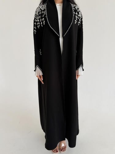 نجال | عبايه كريب اندنوسي شك مع دنتل كم