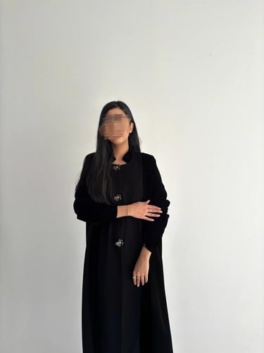 الدجى | بقماش المخمل الأسود مع تدخيلة كريب اندونيس...