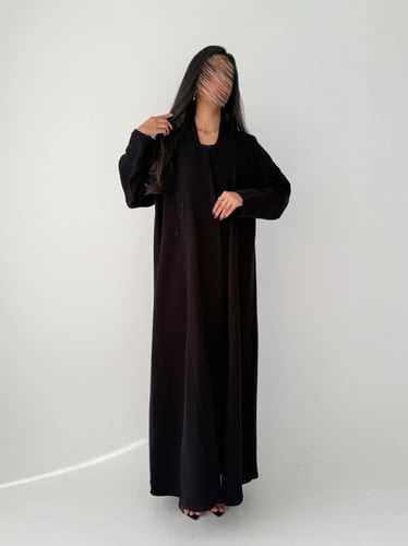 النبل | بقماش كريب اندونيسي اسود مع شك دردوزي