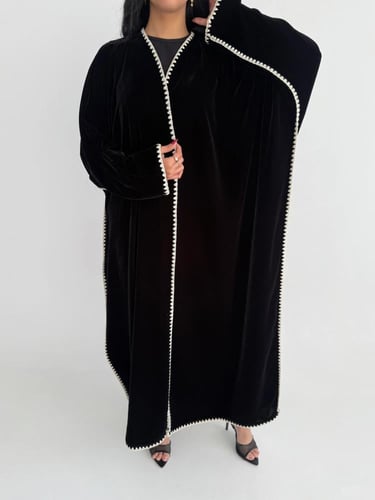 المزن | بقماش الكريب الاندونيسي الأسود قصة نص كلوش...