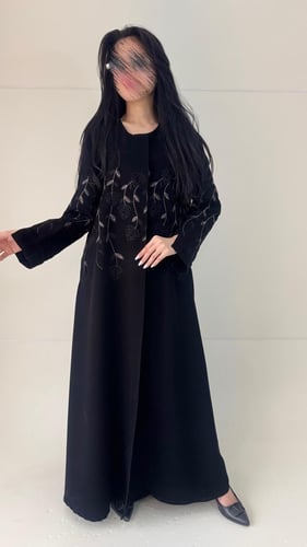 ريما | عباية كريب إندونيسي بتطريز كمبيوتر في المنت...