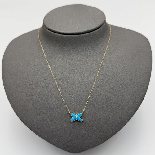 The turquoise enamel necklace