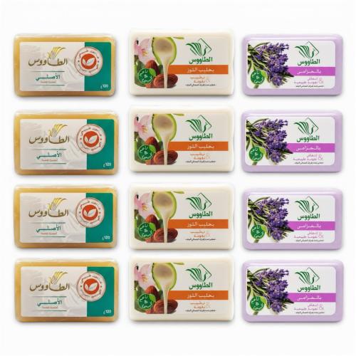 مجموعة صابون الطاووس الطبيعي الفاخر المتنوع 12 حبة