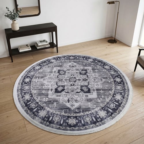 Luxurious round rug modern design 150×150 cm