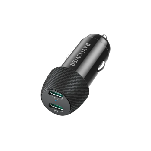 شاحن سيارة راف باور 50 واط USB-C مزدوج (PD شحن سري...