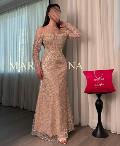 فستان ايناس (فستان بيج كرادنه ترتر وتطريز لولو)