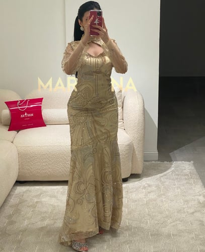 فستان دودي (فستان بيج كلفه شك سهره مطرزه)