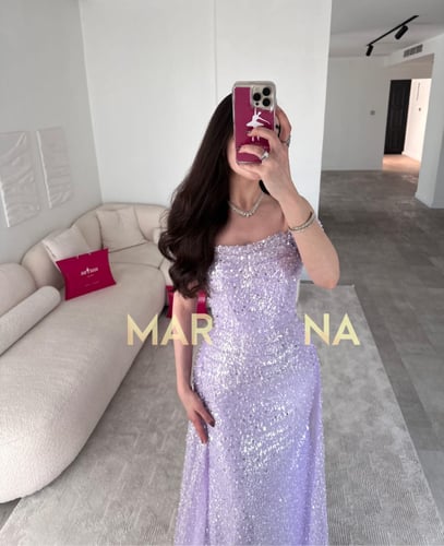 فستان سوزي (فستان موف كلفه ترتر وذيل)