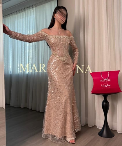 فستان ايناس (فستان بيج كرادنه ترتر وتطريز لولو)