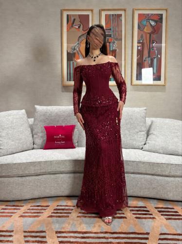 فستان زارينا (فستان برغندي صدريه كورسيه وكلفه شك سهره)