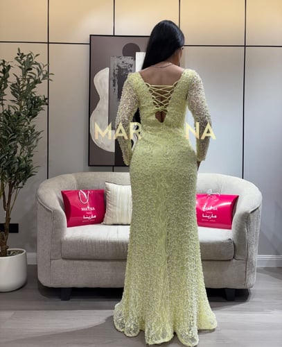 فستان سيليا (فستان ليموني كرادنه دانتيل فرنسي)