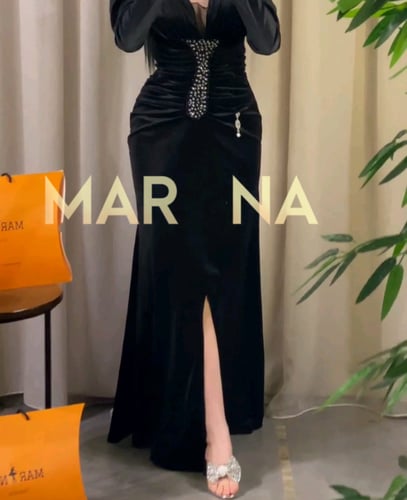 فستان هند (فستان مخمل أكمام راقي)