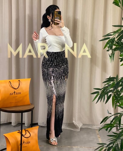 فستان نقاء (فستان ابيض مع ترتر باربي انيق)