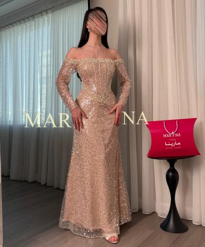 فستان ايناس (فستان بيج كرادنه ترتر وتطريز لولو)