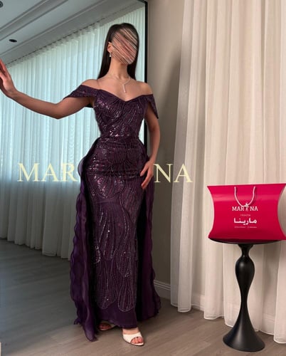 فستان الريم (فستان ليلكي شك سهره وذيل جزار)