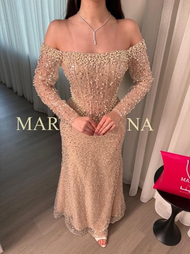 فستان ايناس (فستان بيج كرادنه ترتر وتطريز لولو)