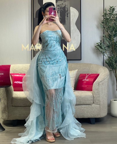 فستان رند (فستان سماوي كلفه شك.سهره وذيل جزار)