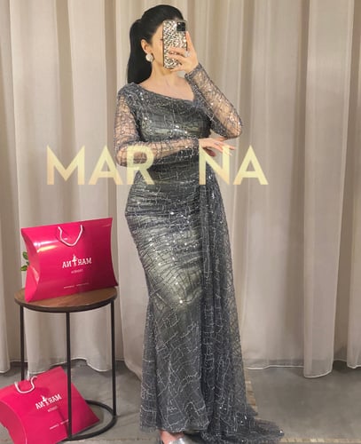 فستان نولين (فستان قطعه مع تطريز راقي مع شال جنب)