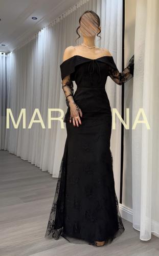 فستان ماريس (فستان اسود دانتيل فرنسي )