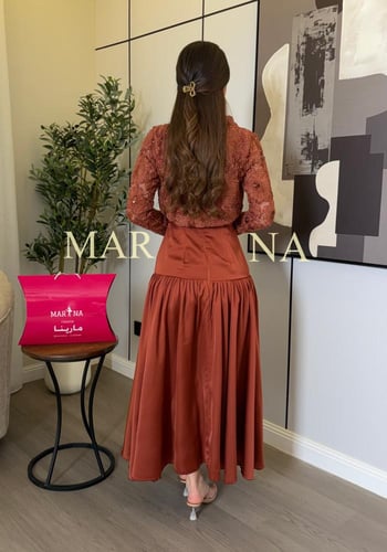 فستان كاتيا (فستان طوبي قطعتين حرير جاكت سهره)