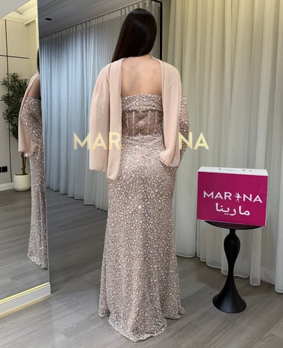 فستان سراب (البيج فستان بيج شك سهره صدريه كورسيه ت...