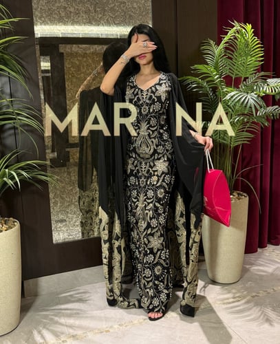 فستان ميرا (جلابية مطرز كمبيوتر)